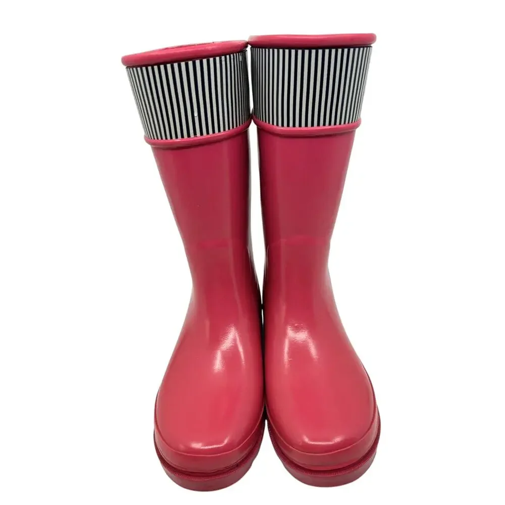 Sperry Topsider Girls Pelican Pink Rain Boots Size 2 Fleece-Lined Waterproof